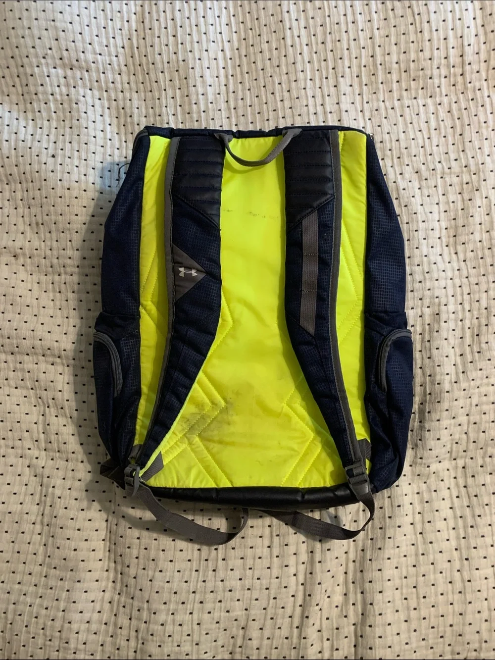 Under Armour Navy Blue Men’s Backpack with Lime Accents